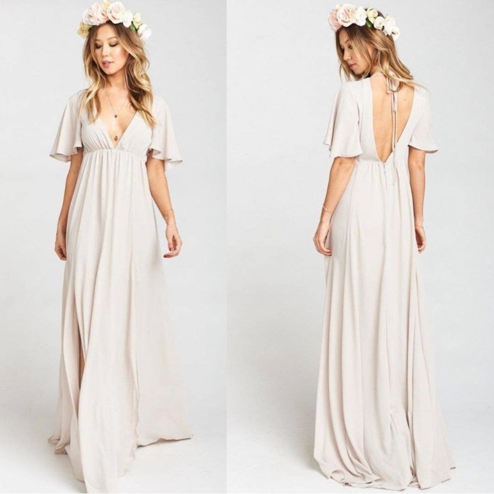 Worn once! SHOW ME YOUR MUMU Faye Flutter Dress l-Show Me The Ring Crisp size XS